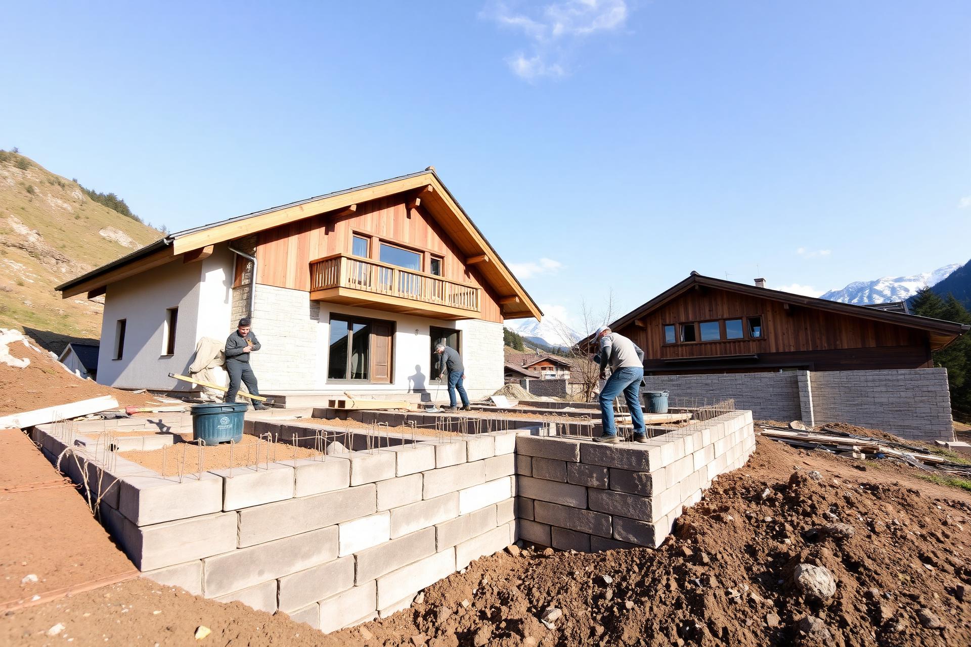Baustelle Kappacherbau in den Salzburger Alpen