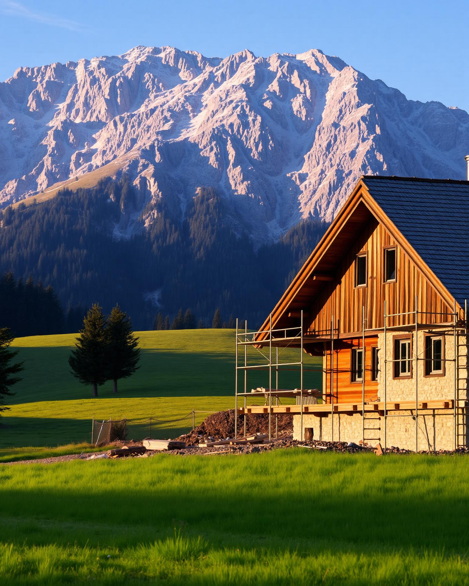 Baustelle Kappacherbau in den Salzburger Alpen